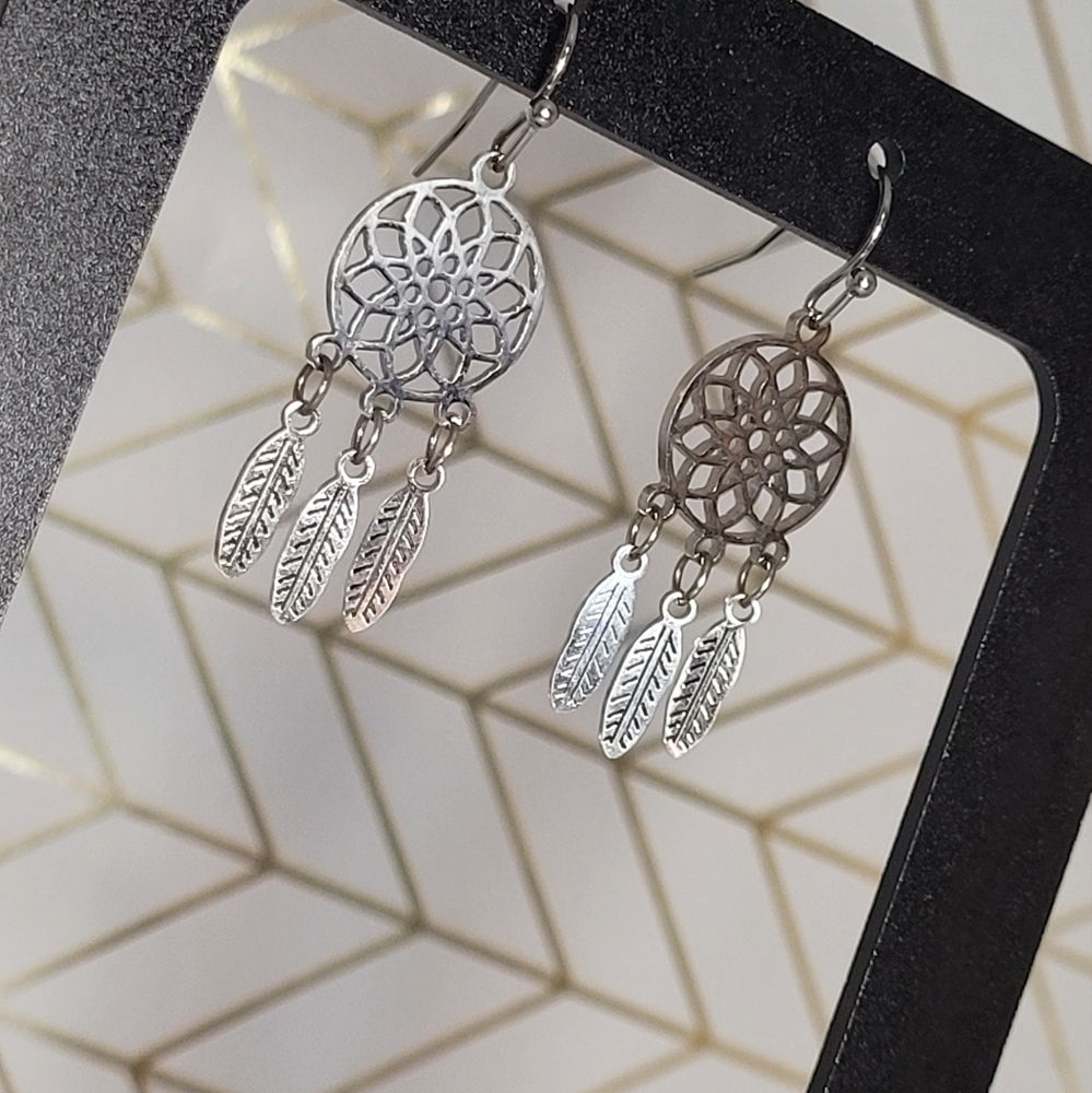 Silver Dreamcatcher Earrings